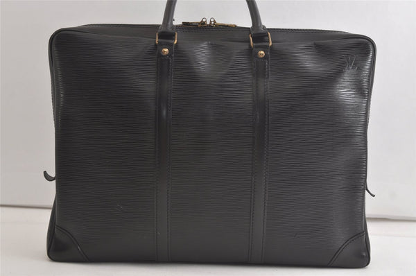 Authentic Louis Vuitton Epi Porte Documents Voyage Briefcase M59162 Black 5395K
