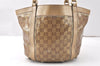 Authentic GUCCI GG Crystal Abbey Shoulder Tote Bag PVC Leather 211983 Gold 5396K