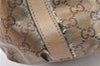 Authentic GUCCI GG Crystal Abbey Shoulder Tote Bag PVC Leather 211983 Gold 5396K
