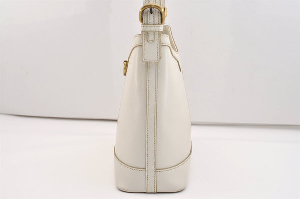 Authentic BURBERRY Vintage Leather Shoulder Hand Bag White 5397J