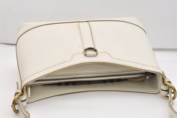 Authentic BURBERRY Vintage Leather Shoulder Hand Bag White 5397J