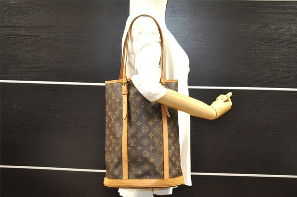 Authentic Louis Vuitton Monogram Bucket GM Shoulder Tote Bag M42236 Junk 5398I