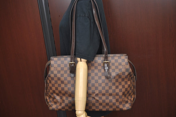 Authentic Louis Vuitton Damier Chelsea Shoulder Tote Bag N51119 LV 5398J
