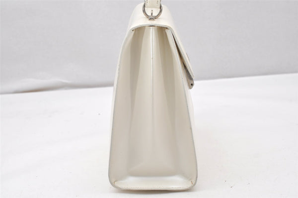 Authentic GUCCI Vintage 2Way Shoulder Hand Bag Purse Enamel White Junk 5398K
