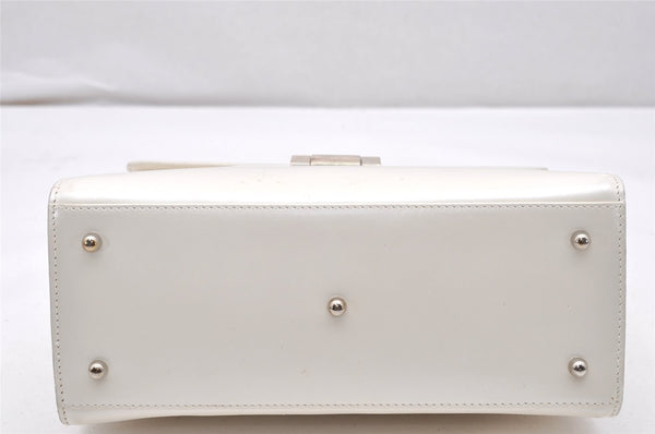 Authentic GUCCI Vintage 2Way Shoulder Hand Bag Purse Enamel White Junk 5398K