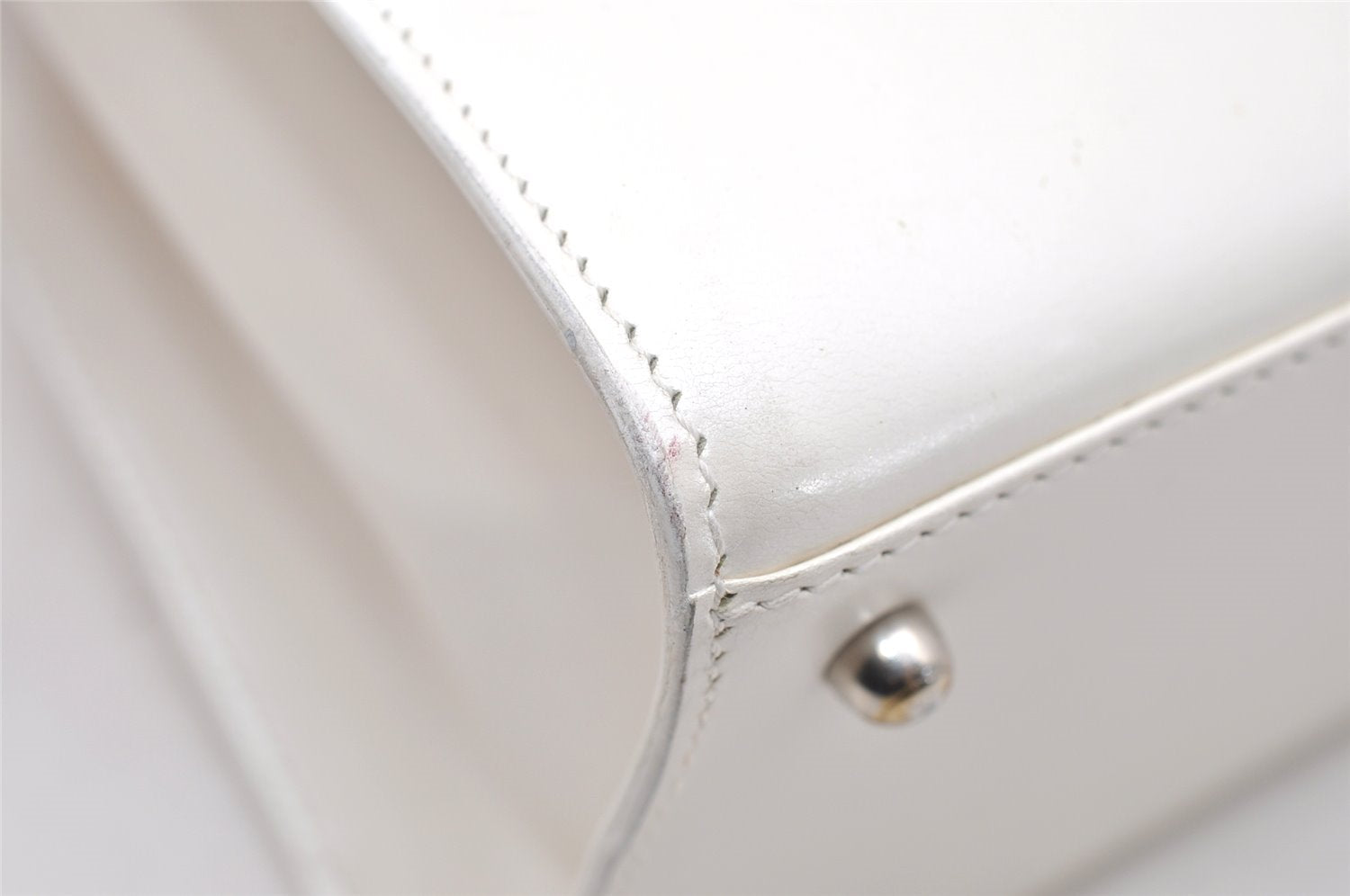 Authentic GUCCI Vintage 2Way Shoulder Hand Bag Purse Enamel White Junk 5398K