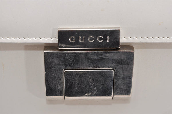 Authentic GUCCI Vintage 2Way Shoulder Hand Bag Purse Enamel White Junk 5398K