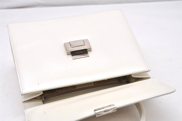 Authentic GUCCI Vintage 2Way Shoulder Hand Bag Purse Enamel White Junk 5398K