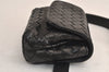 Authentic BOTTEGA VENETA Intrecciato Leather Waist Body Bag Pouch Black 5399M