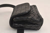 Authentic BOTTEGA VENETA Intrecciato Leather Waist Body Bag Pouch Black 5399M