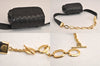 Authentic BOTTEGA VENETA Intrecciato Leather Waist Body Bag Pouch Black 5399M