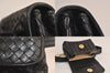 Authentic BOTTEGA VENETA Intrecciato Leather Waist Body Bag Pouch Black 5399M