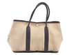 Authentic HERMES Garden Party PM Tote Hand Bag Canvas Leather Beige 5401H