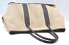 Authentic HERMES Garden Party PM Tote Hand Bag Canvas Leather Beige 5401H