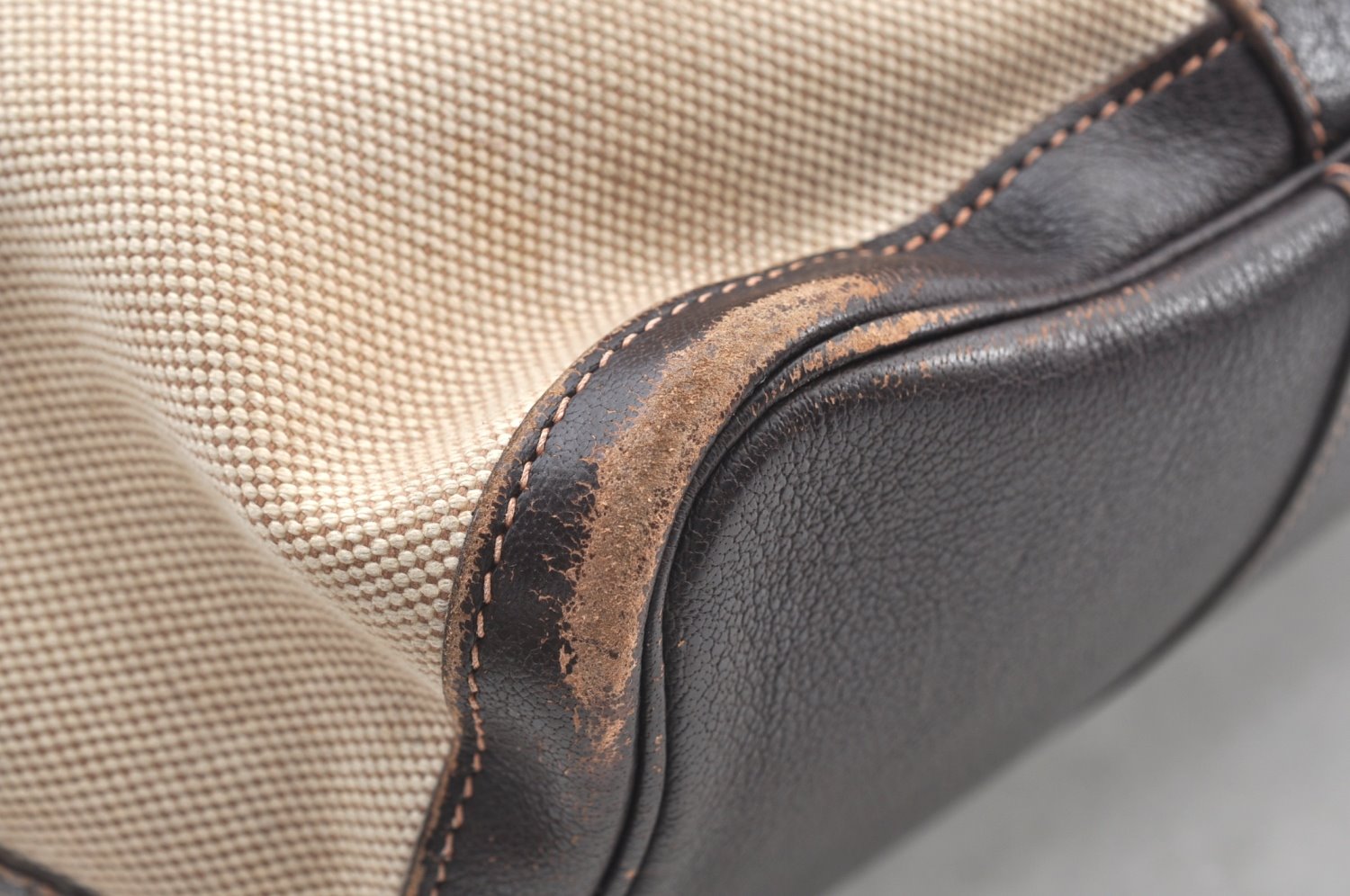 Authentic HERMES Garden Party PM Tote Hand Bag Canvas Leather Beige 5401H