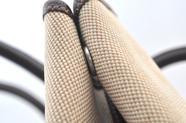 Authentic HERMES Garden Party PM Tote Hand Bag Canvas Leather Beige 5401H