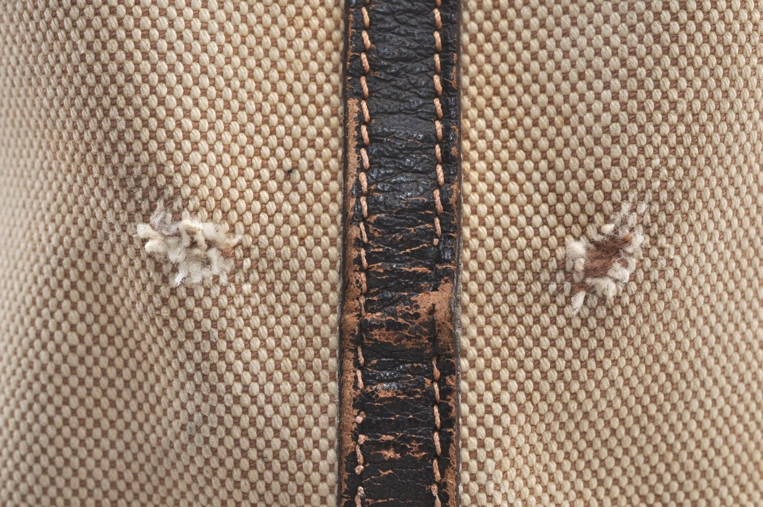 Authentic HERMES Garden Party PM Tote Hand Bag Canvas Leather Beige 5401H