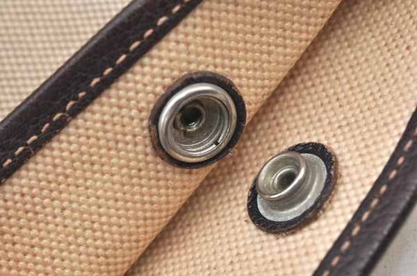 Authentic HERMES Garden Party PM Tote Hand Bag Canvas Leather Beige 5401H