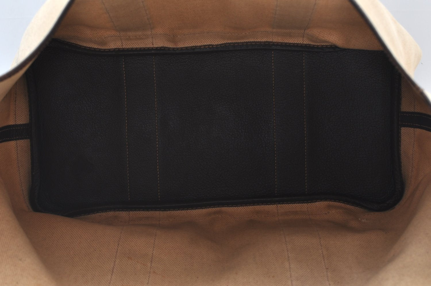 Authentic HERMES Garden Party PM Tote Hand Bag Canvas Leather Beige 5401H