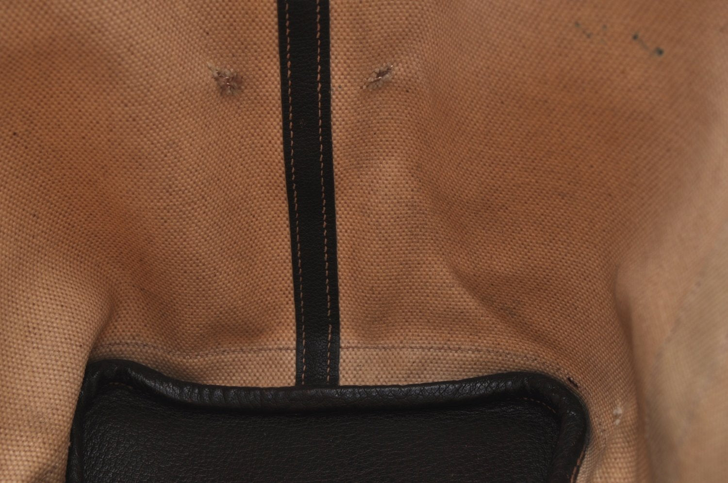 Authentic HERMES Garden Party PM Tote Hand Bag Canvas Leather Beige 5401H