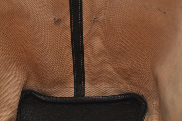 Authentic HERMES Garden Party PM Tote Hand Bag Canvas Leather Beige 5401H