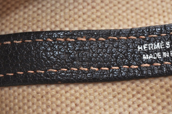 Authentic HERMES Garden Party PM Tote Hand Bag Canvas Leather Beige 5401H