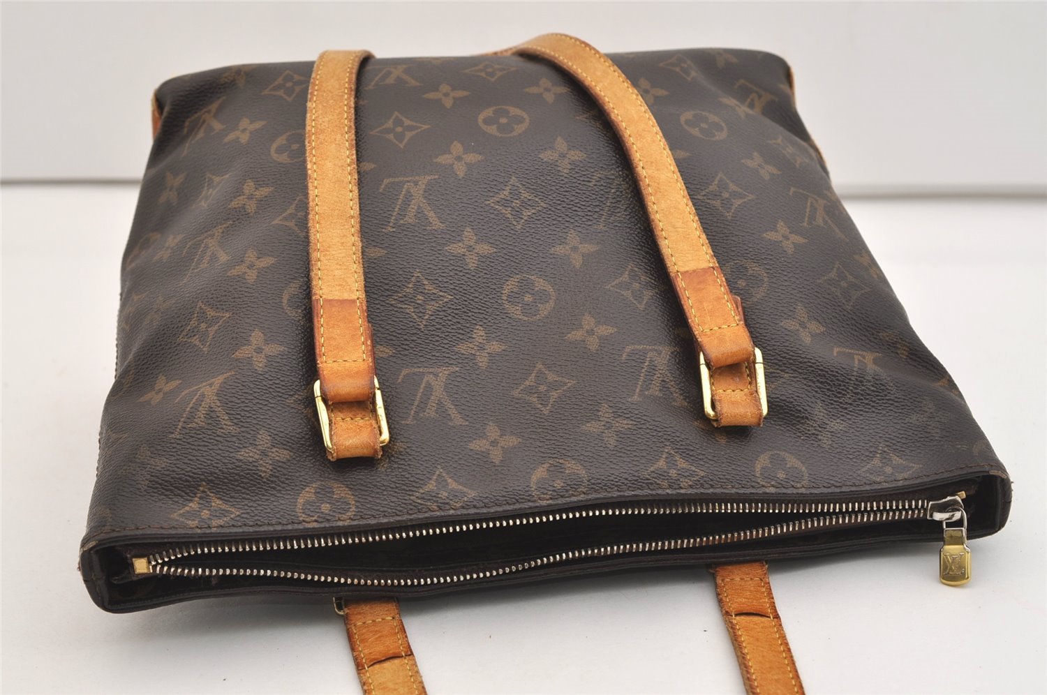 Authentic Louis Vuitton Monogram Cabas Piano Shoulder Tote Bag M51148 Junk 5401J