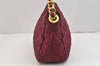 Auth PRADA Nylon Tessuto Leather Chain Shoulder Hand Bag Purse Bordeaux 5402K