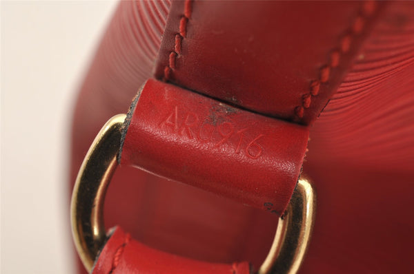 Authentic Louis Vuitton Epi Petit Noe Shoulder Drawstring Bag M44107 Red 5406I