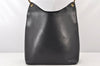 Authentic GUCCI Vintage Bamboo Shoulder Hand Bag Leather Black 5406K