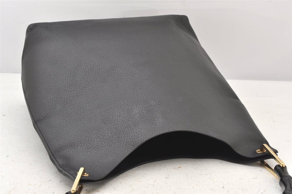 Authentic GUCCI Vintage Bamboo Shoulder Hand Bag Leather Black 5406K