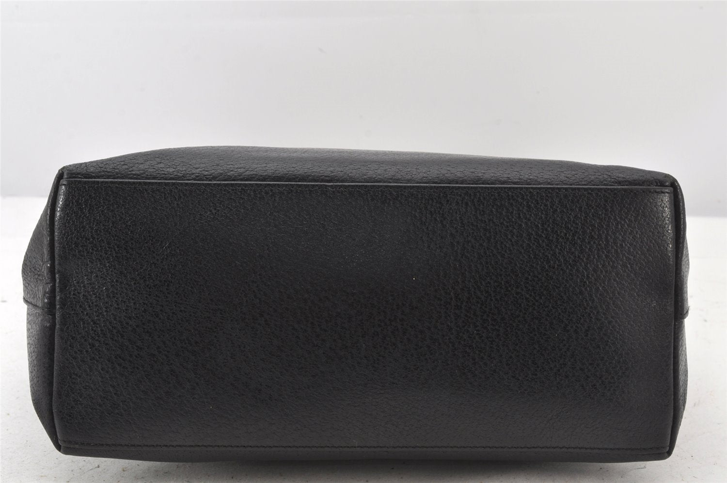 Authentic GUCCI Vintage Bamboo Shoulder Hand Bag Leather Black 5406K