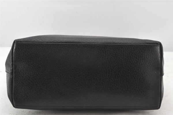 Authentic GUCCI Vintage Bamboo Shoulder Hand Bag Leather Black 5406K