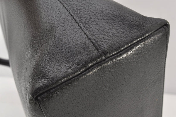 Authentic GUCCI Vintage Bamboo Shoulder Hand Bag Leather Black 5406K