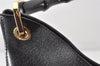 Authentic GUCCI Vintage Bamboo Shoulder Hand Bag Leather Black 5406K