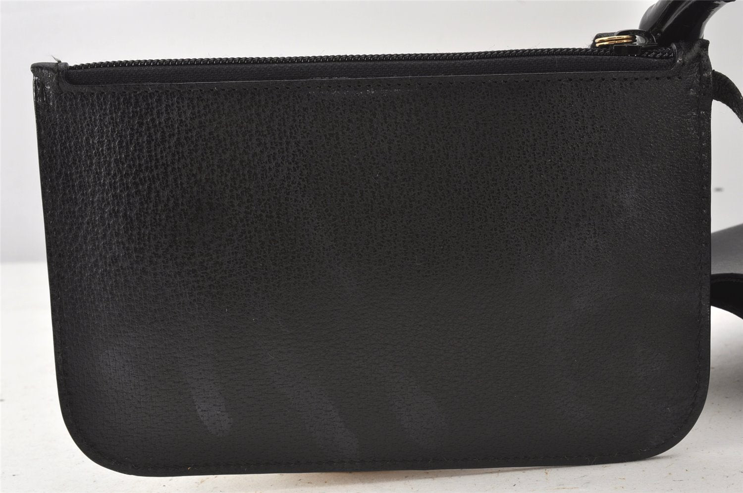 Authentic GUCCI Vintage Bamboo Shoulder Hand Bag Leather Black 5406K