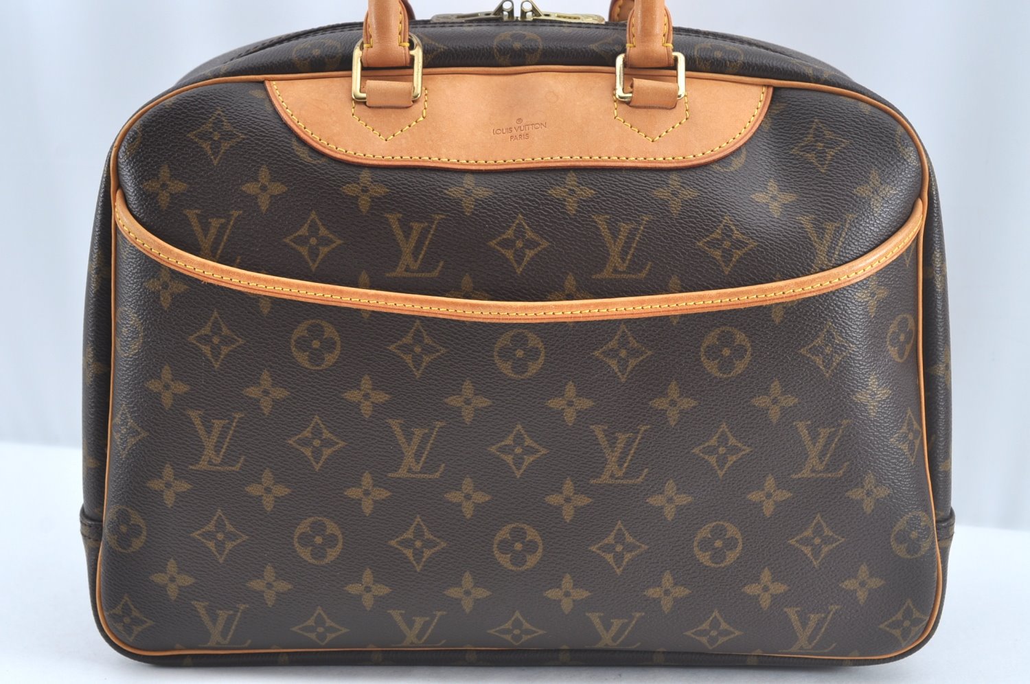 Authentic Louis Vuitton Monogram Deauville Hand Bag M47270 LV 5407J