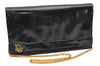 Authentic Christian Dior Vintage Chain Shoulder Bag Purse Enamel Black CD 5408K