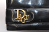 Authentic Christian Dior Vintage Chain Shoulder Bag Purse Enamel Black CD 5408K