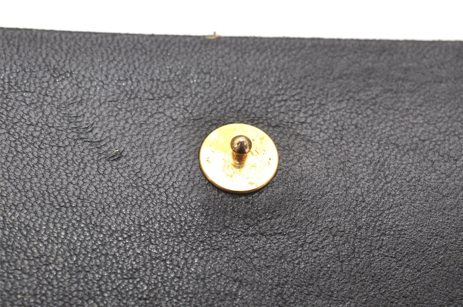 Authentic Christian Dior Vintage Chain Shoulder Bag Purse Enamel Black CD 5408K