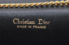 Authentic Christian Dior Vintage Chain Shoulder Bag Purse Enamel Black CD 5408K