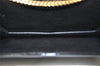 Authentic Christian Dior Vintage Chain Shoulder Bag Purse Enamel Black CD 5408K