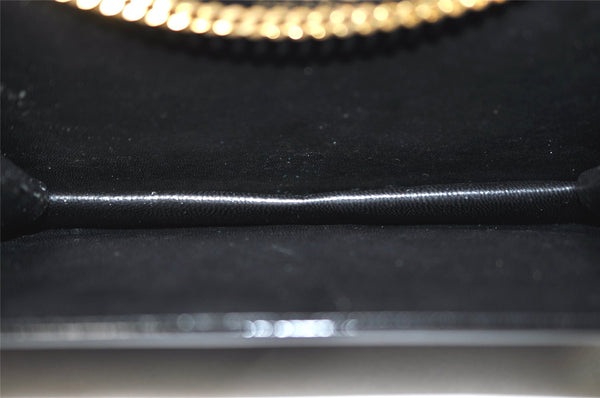 Authentic Christian Dior Vintage Chain Shoulder Bag Purse Enamel Black CD 5408K