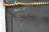Authentic Christian Dior Vintage Chain Shoulder Bag Purse Enamel Black CD 5408K