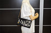 Authentic Christian Dior Vintage Chain Shoulder Bag Purse Enamel Black CD 5408K