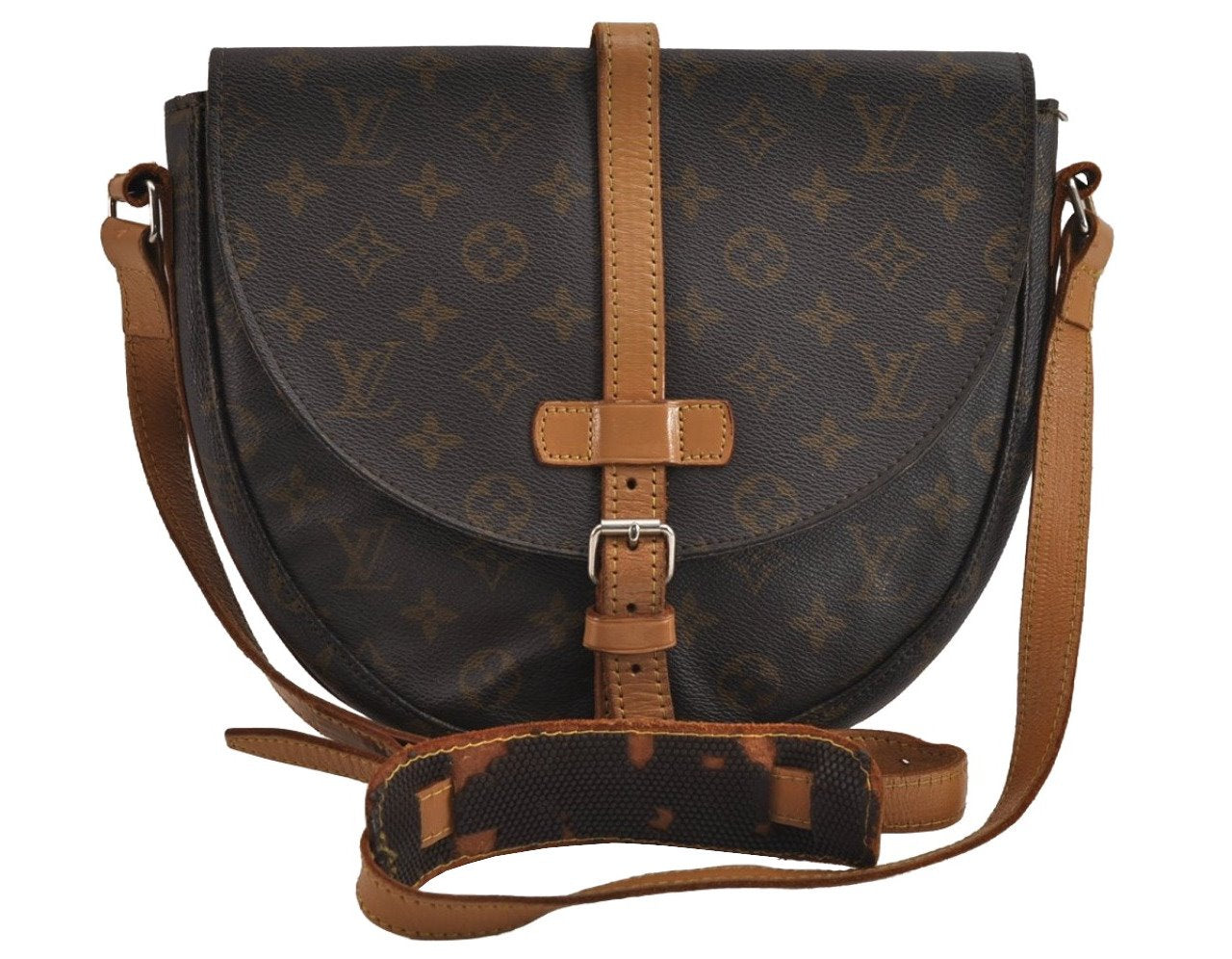 Authentic Louis Vuitton Monogram Chantilly GM Shoulder Cross Bag Old Model 5411J