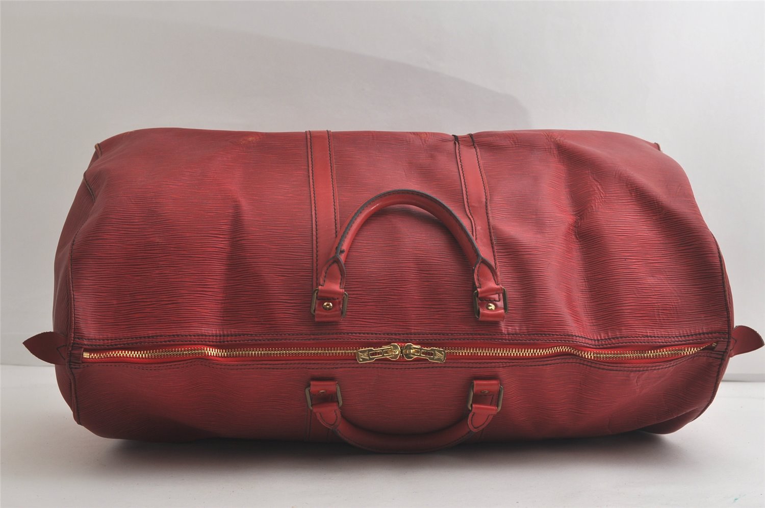 Authentic Louis Vuitton Epi Keepall 55 Boston Travel Bag Red M42957 LV 5411K