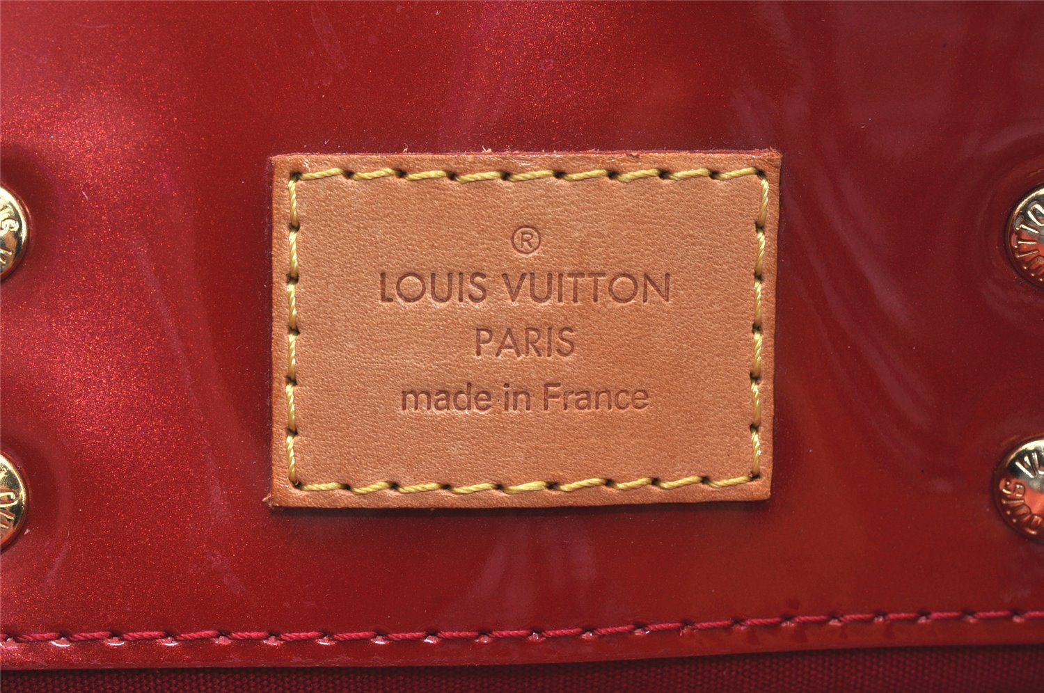 Authentic Louis Vuitton Vernis Reade PM Hand Bag Red M91088 LV 5412K