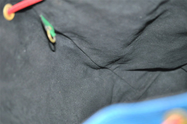 Auth Louis Vuitton Epi Noe Tricolor Red Blue Green M44084 Drawstring Bag 5414I