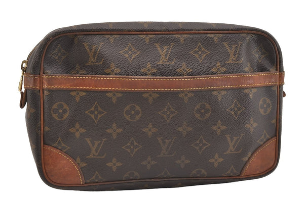Authentic Louis Vuitton Monogram Compiegne 28 Clutch Hand Bag M51845 LV 5416J